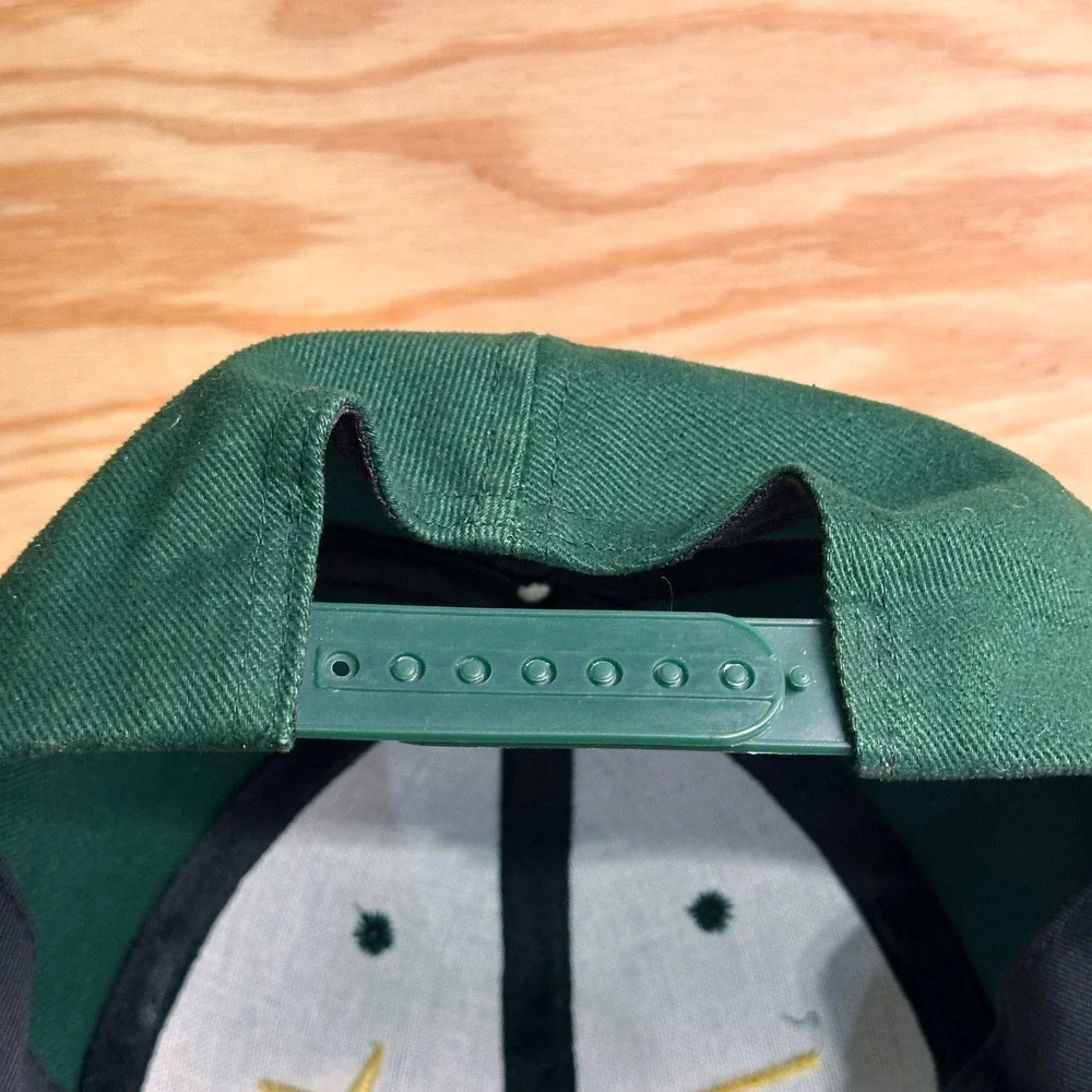 Vintage Alaska Airlines Hat and 1/10 10K Gold Pin Green Snapback Jet Embroidery